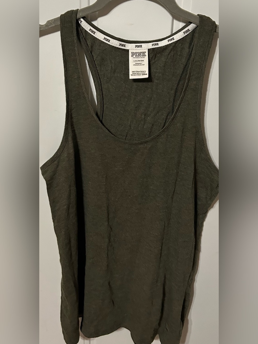 PINK Victoria's Secret Olive Tank Top - Dark Olive